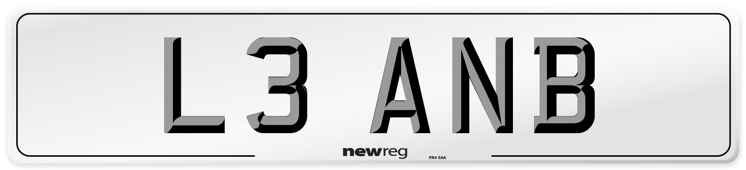 L3 ANB Number Plate from New Reg